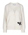 Off-white Intarsia-knit Logo Cardigan In White