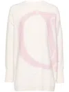 Off-white Maxi Logo Knitted Wool Sweater In White