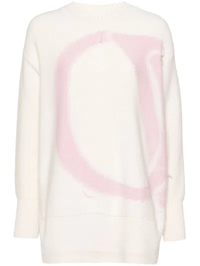 OFF-WHITE INTARSIA-KNIT LOGO JUMPERS