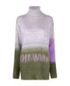 Off-white Intarsia-knit Logo Roll-neck Jumper In Gray