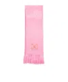 Off-white Intarsia-knit Logo Scarf In Pink