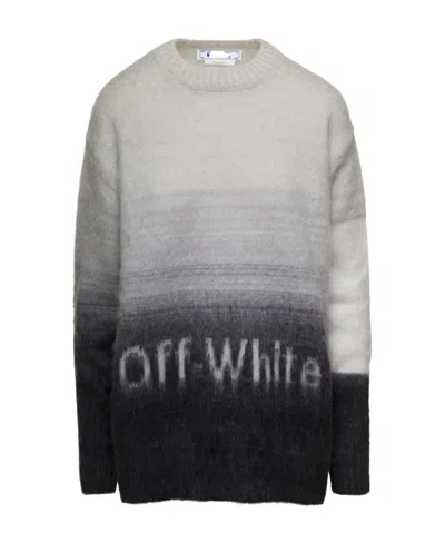 OFF-WHITE INTARSIA-LOGO CREW-NECK JUMPER