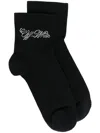 Off-white Intarsia Logo Socks In Black