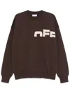 Off-white Black Off Split Knit Sweater In Brown