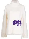 Off-white Off White Intarsia Knit Logo Jumper In White