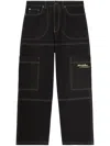 Off-white Cargo Jeans Urban Style In 黑色