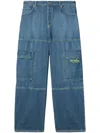 Off-white Irregular Straight-leg Cargo Jeans In Blau