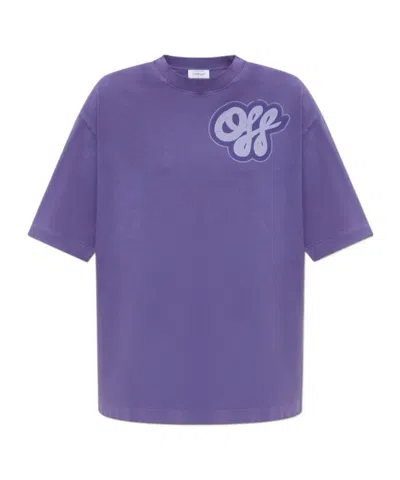 Off-white Item O-neck Short-sleeved T-shirt In Purple