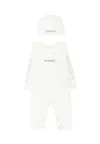 Off-white Ivory Babygrow Set For Baby Boy With Logo In White