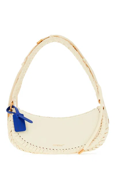 Off-white Ivory Leather Edge Shoulder Bag In 6100