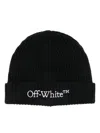 Off-white Off White Bookish Wool Beanie In Black
