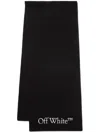 Off-white Bookish Logo-knit Wool Scarf Accessories In Black