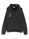 Off-white Off White Faded Painting Skate Cotton Hoodie In Black