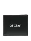 Off-white Off White™ Black Leather Bi Fold Wallet With Logo In Black