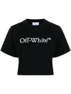 Off-white Off White Big Bookish Logo Cropped Top In Black