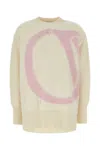 Off-white Maxi Logo Knitted Wool Sweater In Creamse
