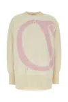 Off-white Maxi Logo Knitted Wool Sweater In Off White