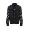 Off-white Diagonal Arrow Outline Embroidered Denim Skate Jacket