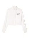 Off-white Embroidered Detail Poplin Cropped Shirt In Black