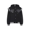 Off-white Off White Gothic Fleece Varsity Jacket In Black