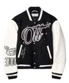 Off-white Wo Bling Stars Varsity Jacket In Black