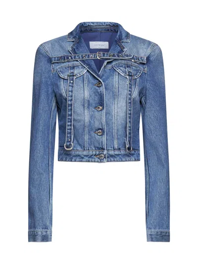 Off-white Off White Denim Jacket With Harness Details In Blue