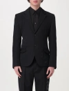 Off-white Virgin Wool Formal Vars Blazer With Logo Patch In Black