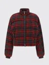 Off-white 'check Flan Arrow Spray' Down Jacket In Burgundy