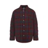 Off-white Long-sleeve Button-up Shirt With Plaid Pattern In Red