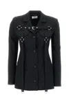 Off-white Wool Blend Blazer In Black