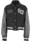 Off-white Logo Flocked Button-up Jacket In Black