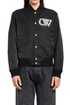 Off-white Off White Nylon Varsity Bomber Jacket In Black