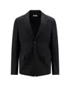 Off-white Strap Relax Black Virgin Wool Jacket In Blackblac
