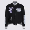 Off-white Off White Men Eagle Wool Varsity Jacket In Black
