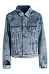 Off-white Light Blue Giacca Denim Sky Meteor In Printed