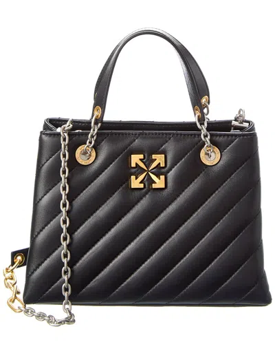 Off-white Jackhammer Arrow Quilted Chain Tote Bag In Black