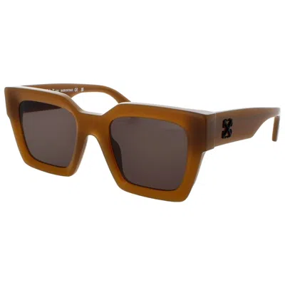 Off-white Jackson Dark Grey Square Unisex Sunglasses Oeri13i 7407 50 In Brown