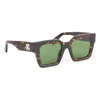 Off-white Jackson Green Square Unisex Sunglasses Oeri13i 6055 50 In Brown