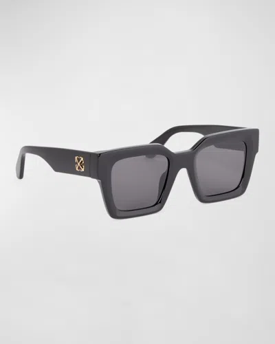 Off-white Jackson Square Acetate Sunglasses In 1007 Black Dark Grey