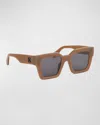 Off-white Jackson Square Acetate Sunglasses In 7407 Mud  Dark Grey