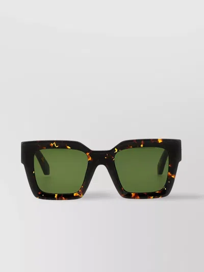 Off-white 'jackson' Square Sunglasses Tortoiseshell Frame In Green