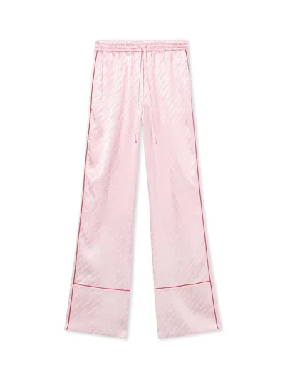 Off-white Jacq Off Satin Pajama Pants In Pink