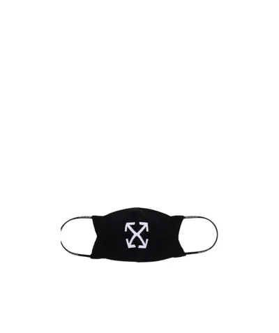 Off-white Jacquard Arrows Motif Face Mask In Black