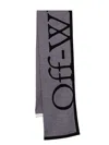 Off-white Jacquard Bookish Scarf In Black