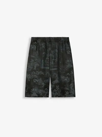 Off-white Jacquard Bowling Bermuda Shorts In Green