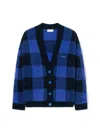 Off-white Jacquard Check Knit Cardigan In Blue