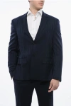 Off-white Jacquard Design Shibori Virgin Wool Blend Blazer