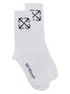 Off-white Arrows-intarsia Cotton Socks In White