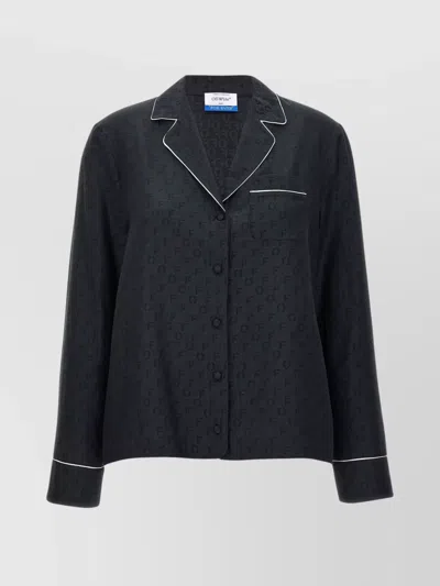 OFF-WHITE JACQUARD MONOGRAM PAJAMA SHIRT