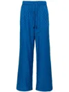 Off-white Jacquard Pyjama Trousers In Blue